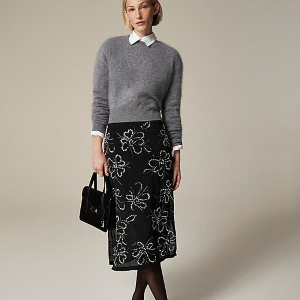 J. Crew Collection Embellished Crystal Slip Skirt CF754
